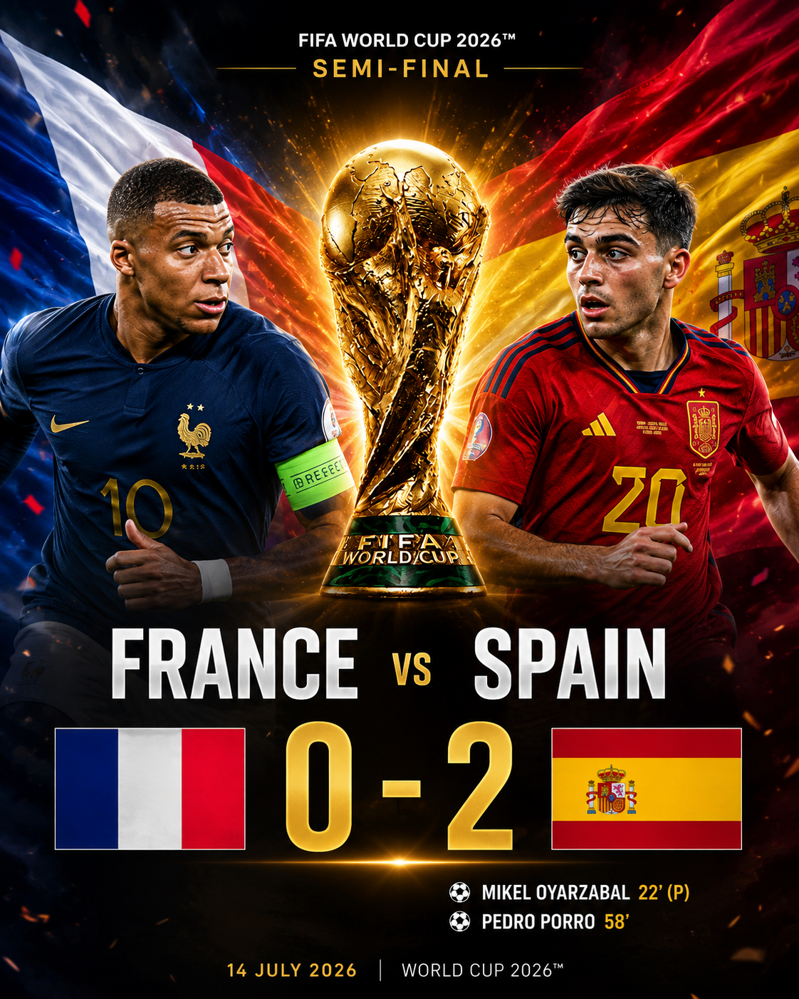 Spain Beat France 2-0 to Reach the FIFA World Cup 2026 Final